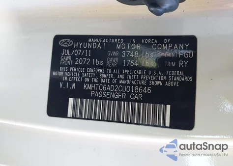 2012 Hyundai Veloster Base W/Gray из США, поврежденный, VIN KMHTC6AD2CU018646